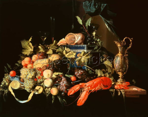デ・ヘーム *フルーツとロブスターのある静物 1648