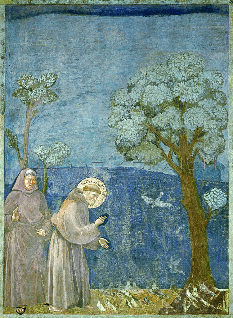 サー・スタンリー・スペンサー、聖フランチェスコと鳥たち、希少な画集より